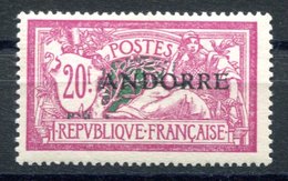 RC 17132 ANDORRE COTE 435€ N° 23 - 20f MERSON NEUF * INFIME CHARNIÈRE TB MLH VF - Unused Stamps