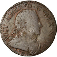 Monnaie, États Italiens, SARDINIA, Vittorio Amedeo III, 5 Soldi, 1795, Torino - Piamonte-Sardaigne-Savoie Italiana