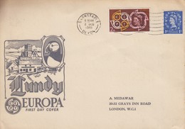 Enveloppe  FDC  1er  Jour   GRANDE  BRETAGNE   LUNDY   EUROPA  1961 - 1961