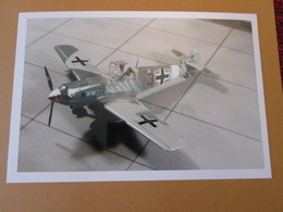 CAGI3 Format Carte Postale Env 15x10cm : SUPERBE (TIRAGE UNIQUE) PHOTO MAQUETTE PLASTIQUE 1/48e Me-109 F CAMO ORIGINAL - Flugzeuge