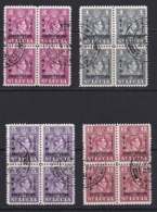 St Lucia: 1951   New Constitution OVPT    Used Blocks Of 4 - St.Lucia (...-1978)