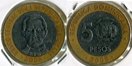 Dominican Republic 5 Pesos 2005 Km#89 - Used - Dominicana