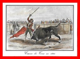 2 CPSM/gf TAUREAUX. Course De Toros (gravure De 1820) / Course à La Cocarde...J930 - Toros