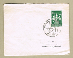 Bruxelles Expo 58   Cachet Etoile 1er Jour D'Ouverture Sur Timbre COB 1008 A - 1958 – Brüssel (Belgien)