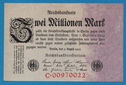 DEUTSCHES REICH 2 Millionen Mark	09.08.1923	# C.00970022  P# 103 - 2 Miljoen Mark