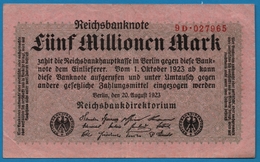 DEUTSCHES REICH 5 Millionen Mark 	20.08.1923	# 9D.027965  P# 105 - 5 Millionen Mark