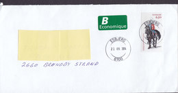 Denmark B-Economique Label Deluxe ESBJERG 2014 Cover Brief BRØNDBY STRAND Soldier Garderhusar Horse Pferd Cheval - Lettres & Documents