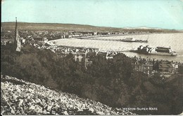 WESTON-SUPER-MARE - PANORAMA - SOMERSET WITH BURNHAM R.S.O. RAILWAY POSTMARK - Weston-Super-Mare