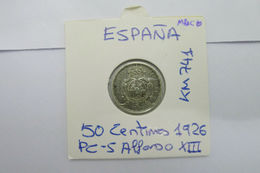 50 Centimos 1926 Alfonso XIII Plata PC S - Autres & Non Classés