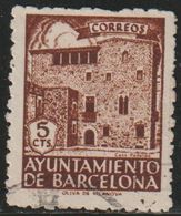 España 1943 Edifil BA45 Sello º Barcelona Casa Padellas Nº Control Al Dorso 5c Michel ZB49 Yvert BA60 Spain Stamps - Barcelona