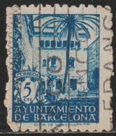 España 1945 Edifil BA65 Sello º Barcelona Casa Del Arcediano Nº Control Al Dorso 5c Michel ZB64 Yvert BA74 Spain Stamps - Barcelona
