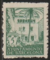 España 1945 Edifil BA67 Sello º Barcelona Casa Del Arcediano Nº Control Al Dorso 5c Michel ZB65 Yvert BA76 Spain Stamps - Barcelona