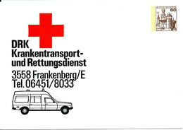 Germany Postal Stationery Cover In Mint Condition RED CROSS DRK Krankentransport Und Redttungsdienst Frankenberg - Enveloppes - Neuves