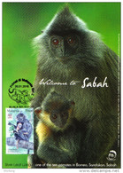 30D : Malaysia 2016 Year Of Monkey , Silvered Leaf Monkey, Welcome To Sabah,Carte Maximum Card,Maxicard,MC - Singes
