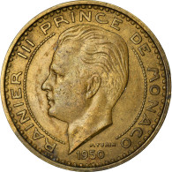 Monnaie, Monaco, Rainier III, 50 Francs, Cinquante, 1950, TTB+, Aluminum-Bronze - 1949-1956 Franchi Antichi