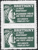 FRANCE PSEUDO SABINE DE GANDON POSTE DE BRETIGNY Annonce Poste Annexe PLESSIS PATE - 1977-1981 Sabine Van Gandon