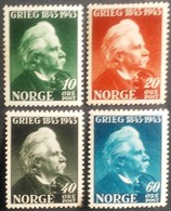 Noruega: Año. 1943 - Serie, C.P.T.A. 4/Val. ( Edvard Grieg. Compositor ) - Ongebruikt