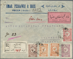 Saudi-Arabien - Nedschd: 1927, Registered Declared Value Cover Bearing Five Stamps "Tughra Of King A - Arabia Saudita