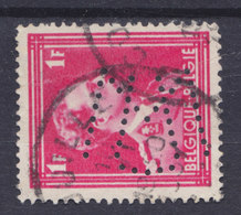 Belgium Perfin Perforé Lochung 'MU' Or 'UM' 1 Fr. Albert I. Stamp (2 Scans) - 1909-34