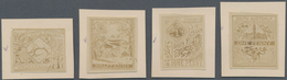Südaustralien: 1890's, Stamp Design Competition Four Contemporary Photographic ESSAYS (17 X 22 Mm) M - Cartas & Documentos