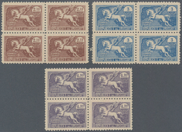 Uruguay: 1935 (ca.), Airmail Issue 'Pegasus' PROOFS Of Three Different Denominations 2.12p. Brown, 3 - Uruguay