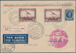 Zeppelinpost Europa: 1936, 9. NAF LZ 129, Zuleitung Belgien, Einschreibbrief Mit 2x5 Fr. Und 1,25 Fr - Otros - Europa