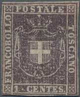 Italien - Altitalienische Staaten: Toscana: 1860, 1 Cent. Violet-brown Mint With Original Gum, The S - Toscana