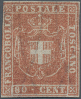 Italien - Altitalienische Staaten: Toscana: 1860, 80 C Brownish-red Mint With Original Gum, The Stam - Toscana