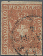 Italien - Altitalienische Staaten: Toscana: 1860, 80 C Light Brownish-red Tied By Circle Cancel, The - Toscana