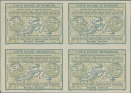 Niederlande - Ganzsachen: Design "Madrid" 1920 International Reply Coupon As Block Of Four 30 Cent N - Entiers Postaux