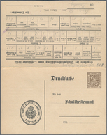 Württemberg - Ganzsachen: 1915. Dienst-Doppelkarte 3 Pf Braun + 5 Pf Grün "Viehzwischenzählung". Erg - Sonstige & Ohne Zuordnung