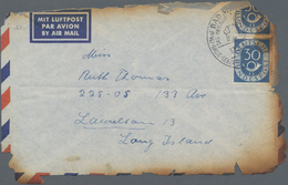 Bundesrepublik Deutschland: 1952, 30 Pf Posthorn Im Senkr. Paar Auf Seltener KATASTROPHEN-Post Von B - Cartas & Documentos