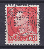 Denmark Perfin Perforé Lochung (F26) 'F.K.' Frederiksberg Kommune, København Fr. IX. Stamp Deluxe KØBENHAVN Cancel !! - Varietà & Curiosità