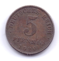 DEUTSCHES REICH 1920 J: 5 Pfennig, KM 19 - 5 Rentenpfennig & 5 Reichspfennig