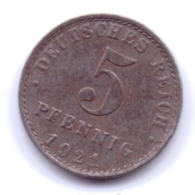 DEUTSCHES REICH 1921 A: 5 Pfennig, KM 19 - 5 Rentenpfennig & 5 Reichspfennig