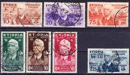 Etiopia Italiana 1936 Complete Set Mi 1-7, Sassone 1-7 Used O - Ethiopie