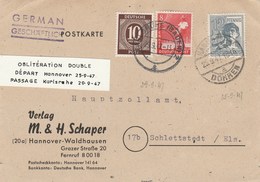 Entier Pour Selestat Double Obl.25/9/47 Et 29/9/47 - Postal  Stationery