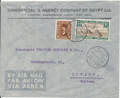 Egypt Very Nice Air Mail Cover Sent To Switzerland Alexandria 30-10-1938 - Luchtpost