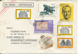 Argentina Registered Cover Sent To Germany 1980 With Topic Stamps - Lettres & Documents
