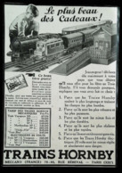 Train Hornby Mécanique Et Electrique - Publicité - Coupure De Presse (illustration) Des Années 31 - Französisch