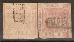 Italie - Royaume  _Deux - Sicile _1858 N°2+ 4 (oblitéré ) - Sizilien