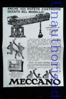 Publicité MECCANO - GRUE PORTIQUE En Jeux De Construction - Coupure De Presse Italienne (illustration) De 1929 - Meccano