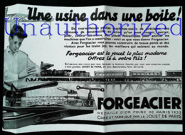 Publicité FORGEACIER - BOITE ATELIER Pour  Jeux De Construction - Coupure De Presse (illustration) De 1933 - Sonstige & Ohne Zuordnung