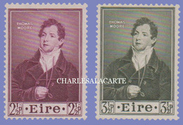 EIRE IRELAND 1952 THOMAS MOORE  POET  S.G. 152-153  U.M. - Nuovi