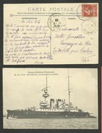 Convoyeur GARDANNE A CARNOULES / Carte Cuirassé Militaire HENRI IV /  1908 - Railway Post