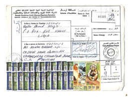 Libya 1995 Arab League 50th Anniversary 1000d, 24 Stamps, Animal Stamps 100d. 7 Stamps Libya Parcel Receipt Cover - Libia