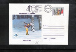 Romania 2002 Olympic Games Salt Lake City Biathlon Interesting Postal Stationery Letter - Inverno2002: Salt Lake City