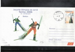 Romania 2006 Olympic Games Torino Biathlon Interesting Postal Stationery Letter - Hiver 2006: Torino