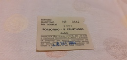 BIGLIETTO SERVIZIO MARITTIMO DEL TIGULLIO DA PORTOFINO A SAN FRUTTUOSO 1989 - Europa