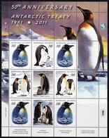 2011 Marshall Islands 50th Anniversary Of The Antarctic Treaty: King Penguins, Emperor Penguins Sheet (** / MNH / UMM) - Tratado Antártico